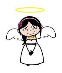 Cartoon Bride in Angel Costume