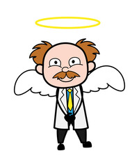 Cartoon Scientist in Angel Costume