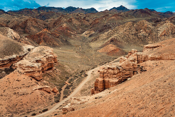 Charyn canyon in the Almaty region of Kazakhstan. Great views of the Grand Canyon.