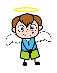 Cartoon Teen Boy in Angel Costume