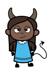 Evil Cartoon Black Girl as Devil