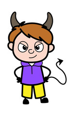 Evil Cartoon Boy as Devil