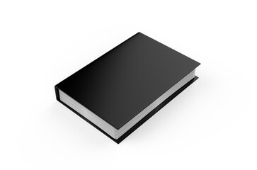 Black clean office binder mockup template on isolated white background, 3d illustration