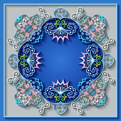 Fototapeta premium Abstract vector ornamental nature vintage frame.