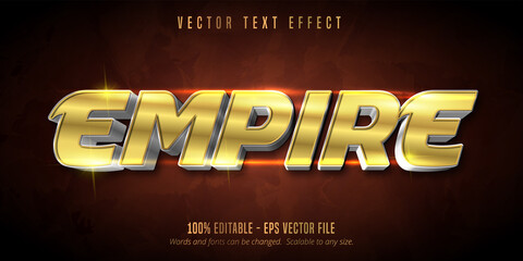 Empire text, shiny gold and silver style editable text effect