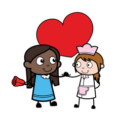 Cartoon Black Girl in Love