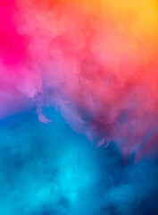 Abstract colorful, multicolored smoke spreading, bright background for advertising or design, wallpaper for gadget. Neon lighted smoke texture, blowing clouds. Modern designed. - obrazy, fototapety, plakaty