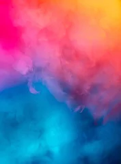 Tragetasche Abstract colorful, multicolored smoke spreading, bright background for advertising or design, wallpaper for gadget. Neon lighted smoke texture, blowing clouds. Modern designed. © master1305
