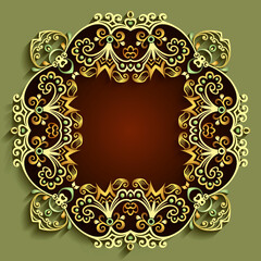 Abstract vector ornamental nature vintage frame.