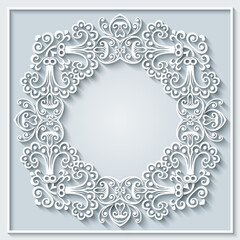 Abstract vector ornamental nature vintage frame.