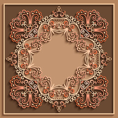 Abstract vector ornamental nature vintage frame.