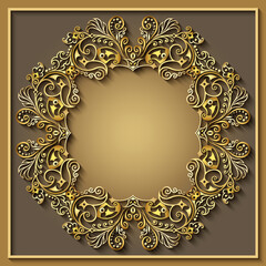 Abstract vector ornamental nature vintage frame.