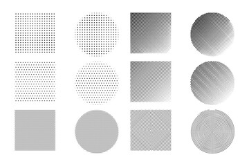 Modern trendy hipster pop art halftone geometric