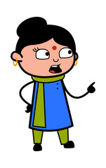Cartoon Indian Lady Saying Something