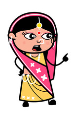 Cartoon Indian Woman Saying Something