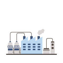 industry factory buildings and chimneys flat style icons