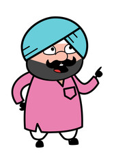 Cartoon Cute Sardar Saying Something