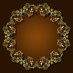 Abstract vector ornamental nature vintage frame.