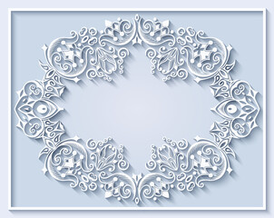Abstract vector ornamental nature vintage frame.