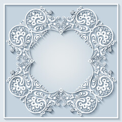 Abstract vector ornamental nature vintage frame.