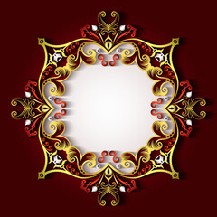 Abstract vector ornamental nature vintage frame.