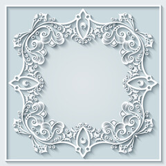 Abstract vector ornamental nature vintage frame.