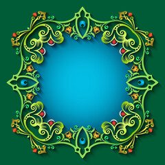 Abstract vector ornamental nature vintage frame.