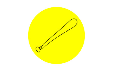 アナログ手書き風のゆるいタッチのアイコン：バット