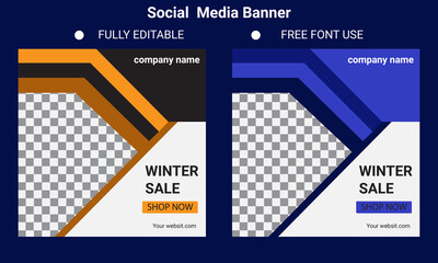 Editable Post Template Social Media Banners for Digital Marketing. Promotion Brand Fashion. Stories. Streaming. Vector Illustration - Vector