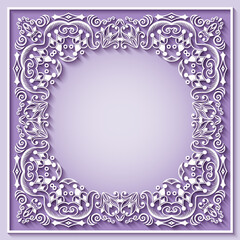 Abstract vector ornamental nature vintage frame.