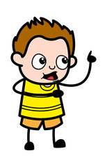 Cartoon Young Boy Communicating