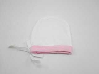 White fabric mitten for newborn baby