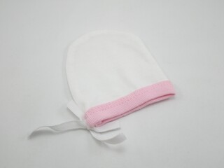 White fabric mitten for newborn baby