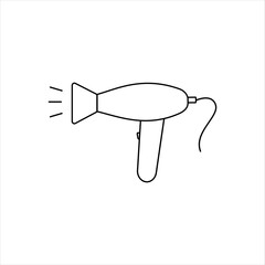 Hairdryer vector icon. Professional hair drying. Fan for hairs vector line icon for for website design, mobile and infographics isolated on white background.