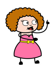 Cartoon Young Lady Communicating