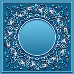 Abstract vector ornamental nature vintage frame.