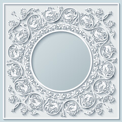 Abstract vector ornamental nature color vintage frame.