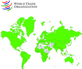 Map of world trade organization - WTO