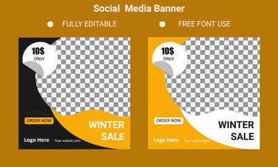 Modern promotion square web banner for social media banner