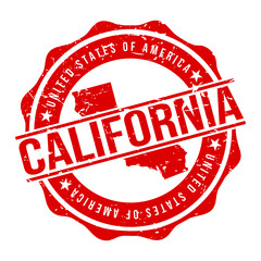 California America Original Stamp Design Vector Art Tourism Souvenir Round.