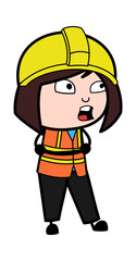 Arms Folded Lady Engineer Cartoon Talking