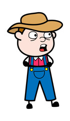 Arms Folded Farmer Cartoon Talking