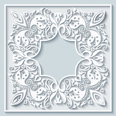 Abstract vector ornamental nature vintage frame.