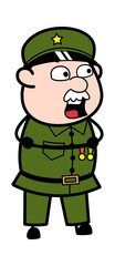 Arms Folded Military Man Cartoon Talking