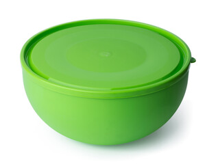 Empty new plastic bowl isolated on white