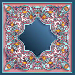 Abstract vector ornamental nature vintage frame.