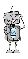 Annoyed Robot Cartoon