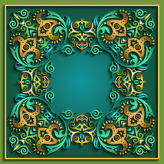 Abstract vector ornamental nature vintage frame.