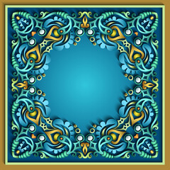 Abstract vector ornamental nature vintage frame.