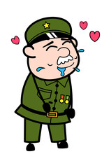 Annoyed Military Man Cartoon